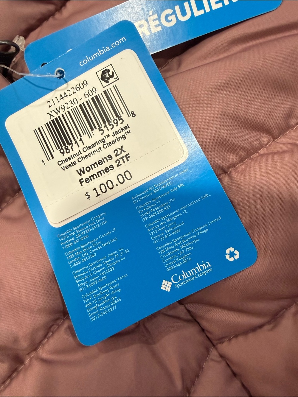 Columbia Women's Puffer Jacket - Mauve Pink - Picture 7 of 12